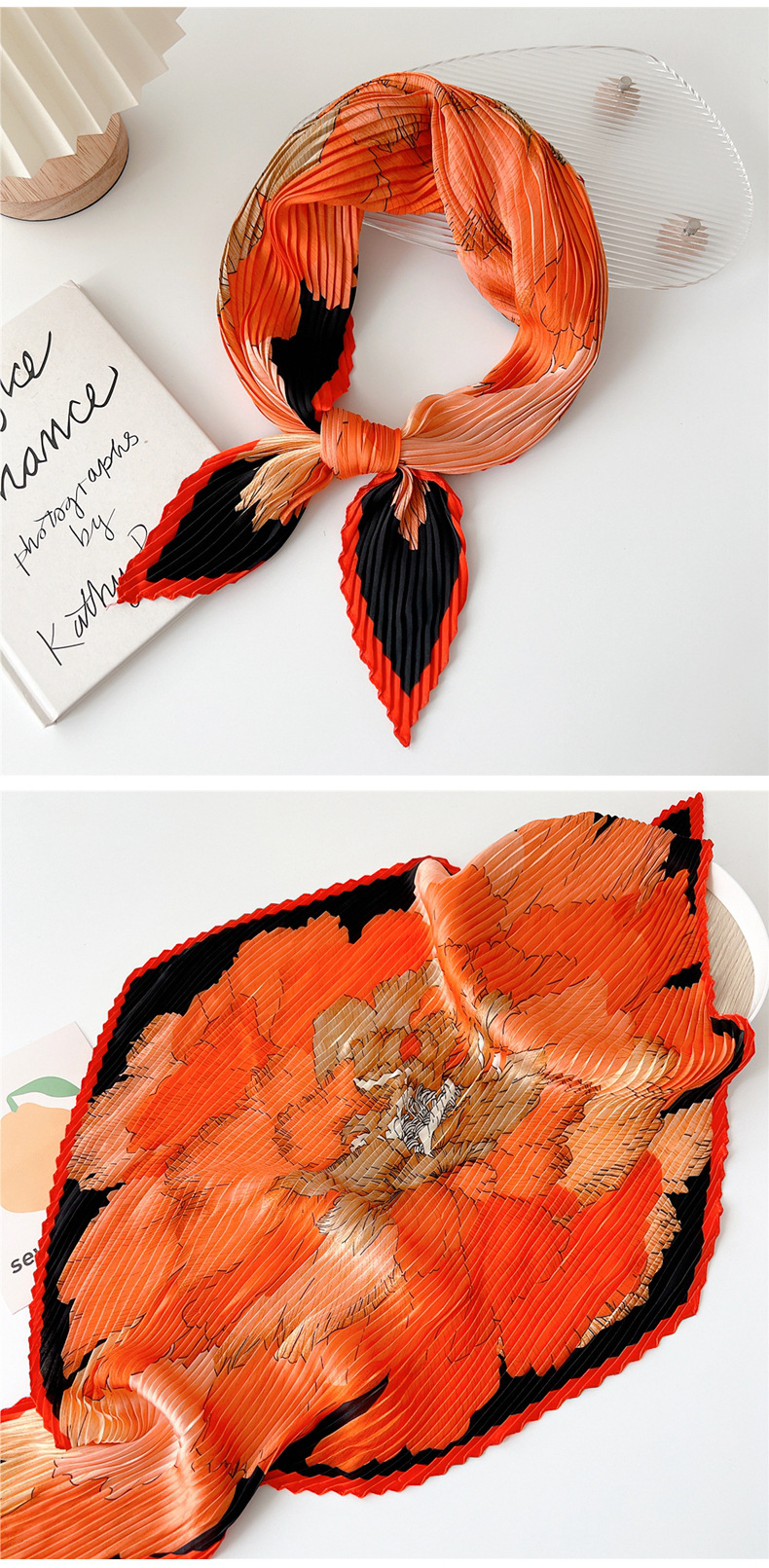 60g Weight Silk Scarf Classification Outdoor, Travel Occasion Polyester Material Printing Pattern Spring&Summer Season Women's Gender Printing Design Elegant Style Women's Elegant Printing Polyester Printing Silk Scarf 14