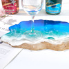 Epoxy resin, wavy glue, silicone mold, handmade, mirror effect