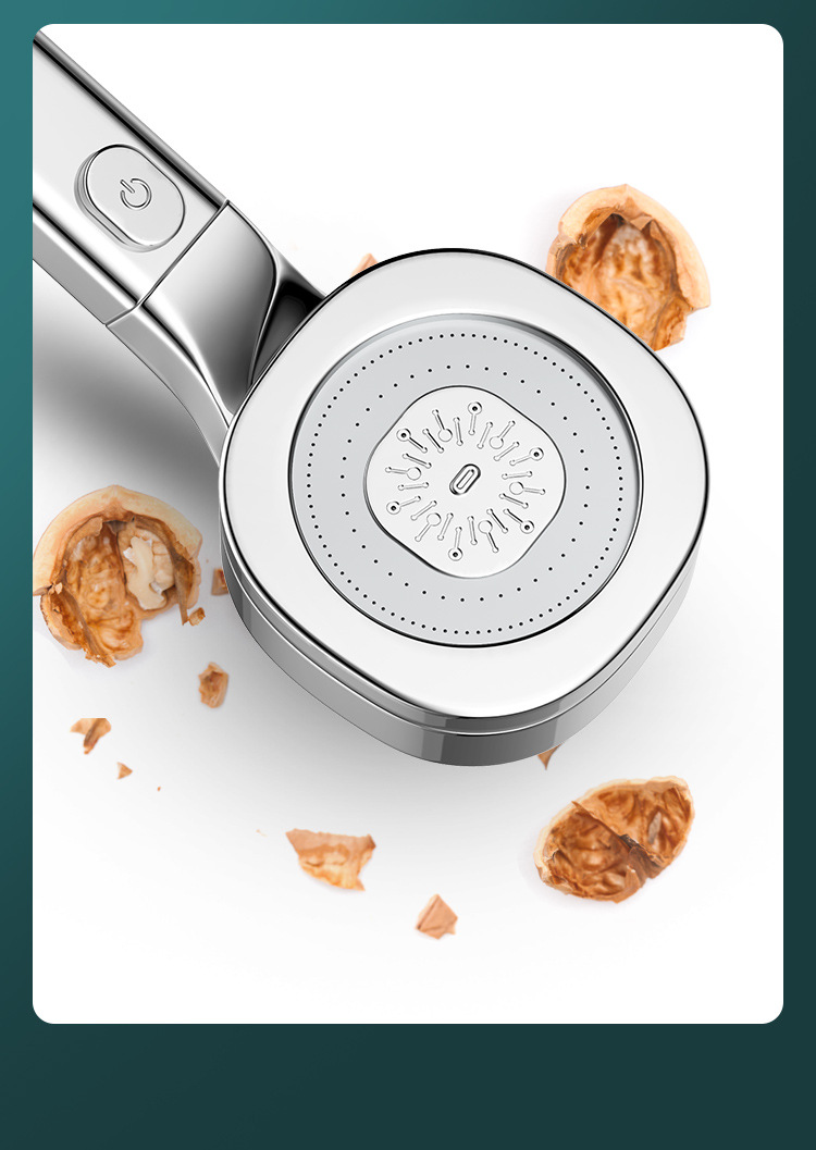 Skin-beautifying and pressure-increasing showerhead, three-speed one-button water stop, super powerful household bath water heater and showerhead set undefined