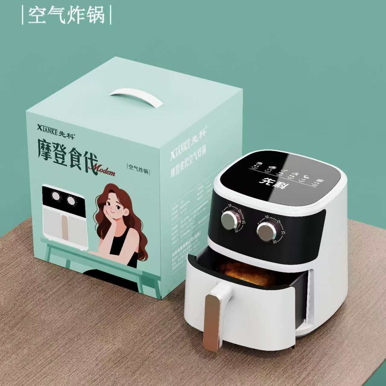 Xianke Household Fully Automatic Air Fryer Multifunctional Smokeless Electric Oven French Fries Machine Smart Electric Fryer Wholesale
