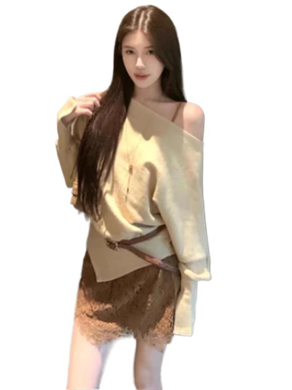 巨好看的早秋韩系冷淡系连衣裙轻熟御姐穿搭纯欲风裙子感套装|undefined
