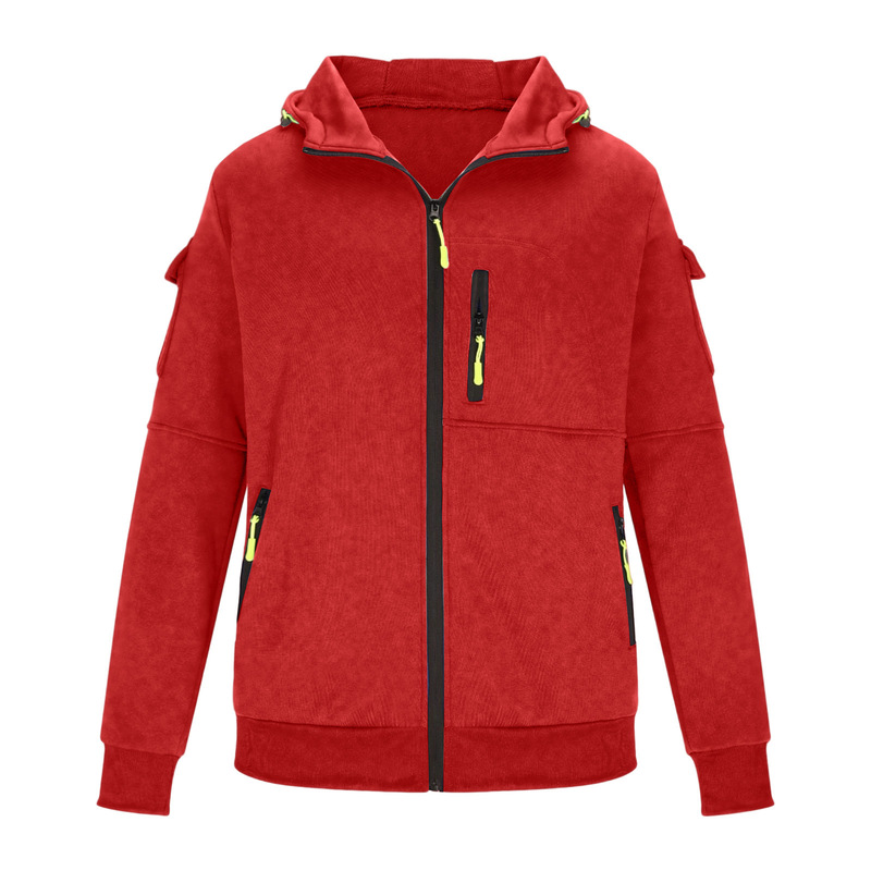 Cross-Border New Large Size Men's Autumn and Winter Sports Fitness Sweatshirt Casual Arm Multi-Zip Pocket Cardigan Jacket