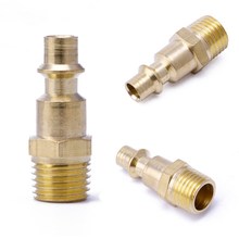 1Pc Brass Quick Coupler Set Solid Air Hose Connector Fitting