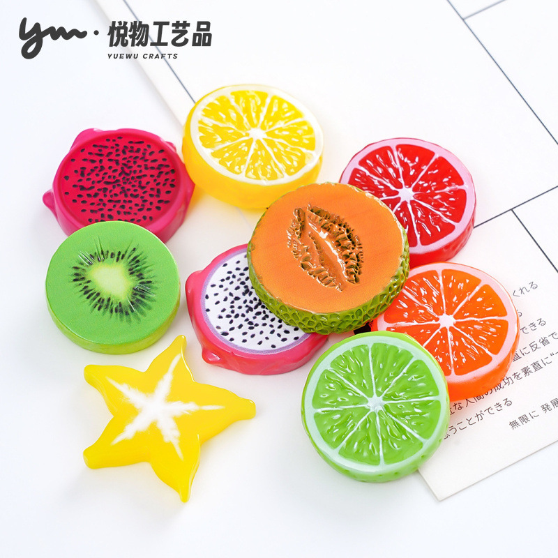 Creative simulation dragon fruit pineapple orange slice fruit diy decorations blind bag hanging accessories desktop small ornaments