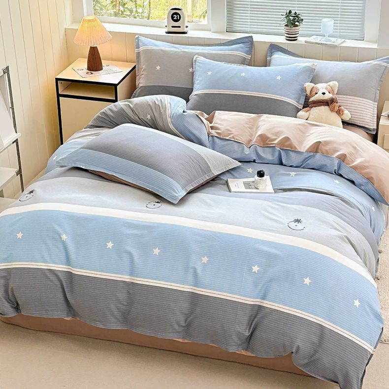 Cobertura de edredón de algodón 150x180x200x230 doble dormitorio de estudiantes individuales 100 cubierta de edredón de algodón conjunto de tres piezas