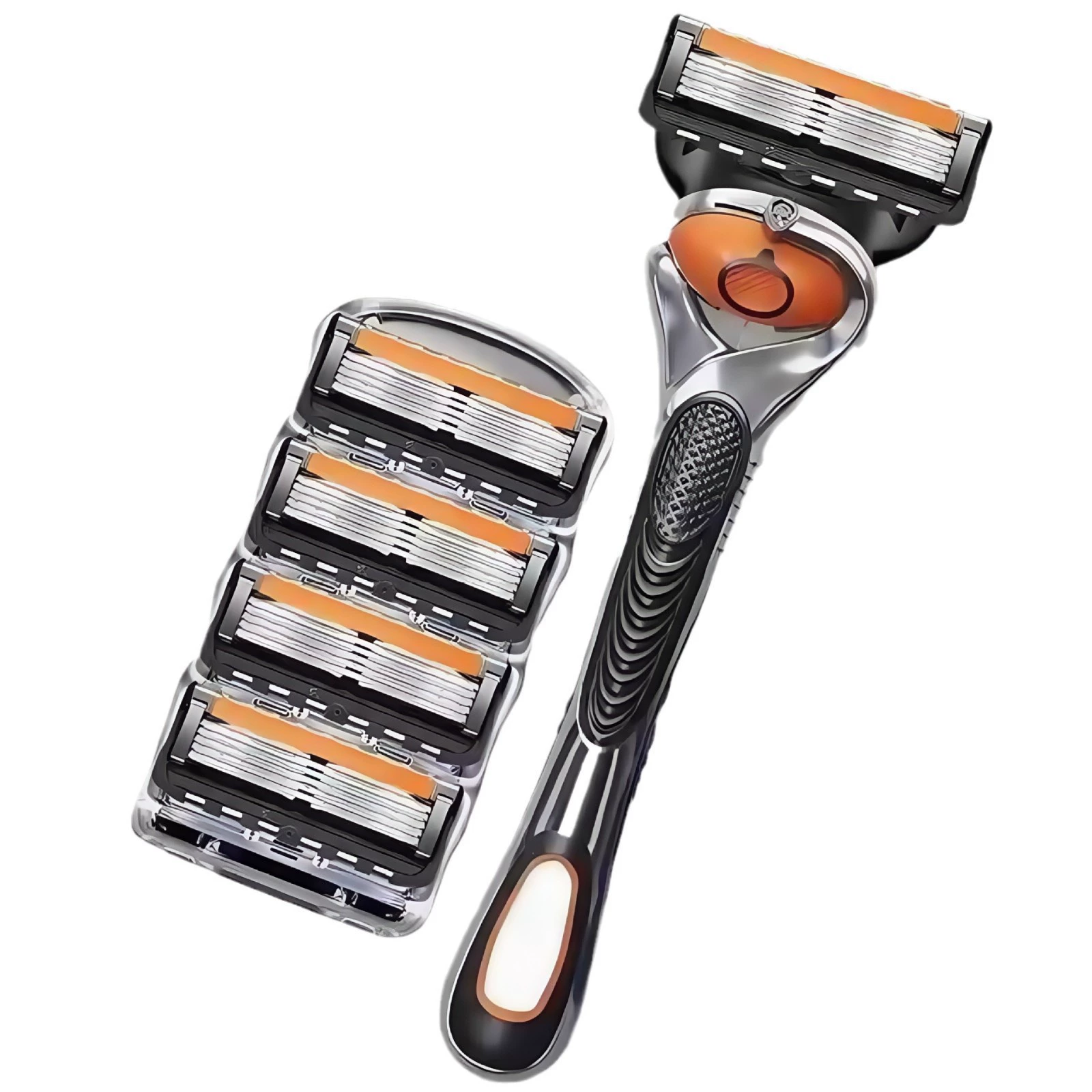 Handheld Razor, 5-Layer German-Style Blades, Multi-Head Replacement Kits (4–48 Heads)