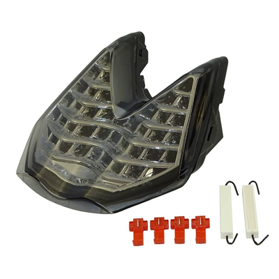 Applicable to KTM Duke 690 Supermoto 08-11 modified LED tail light brake turn signal assembly (Motorcycle tail) - smoky-black