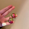 Fashionable silver needle, beads from pearl, fresh cute earrings, flowered, internet celebrity