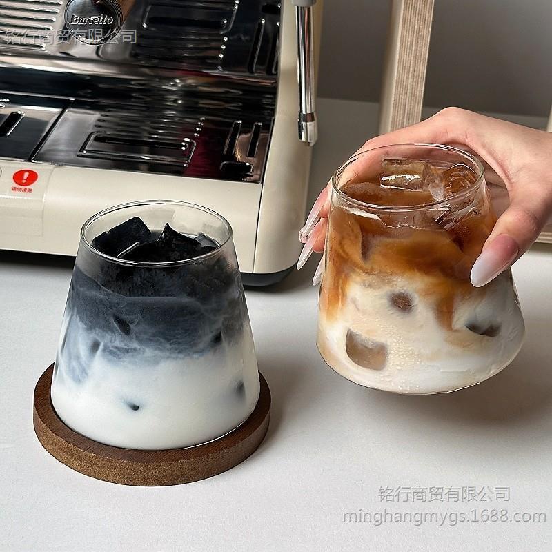 Coupe Fuji de style japonais à haute valeur faciale, tasse en verre de tasse à café au lait américain simple et transparent résistant à la température élevée