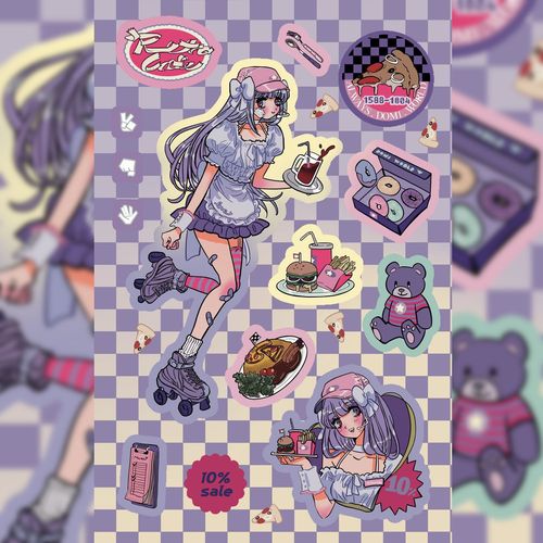 Korean domi sticker book inner page character stickers, ins Korean style goka handmade planner phone case DIY stickers wholesale