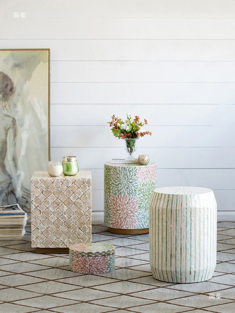 Shell Minimalist Creative Round Table Living Room Sofa Light Luxury Side Table Corner Table Balcony Coffee Table Small Tea Table