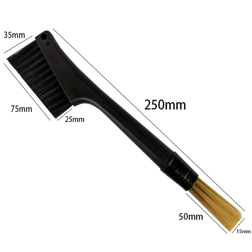 New grinder double-headed brush plastic handle soft-bristled coffee machine cleaning brush gap long-handled cleaning brush manufacturer wholesale