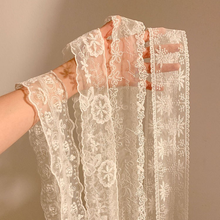 Damen Halstuch Mit Spitzenbesatz Elegantes Haarband Als Accessoire_voghion.com