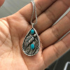 Summer retro pendant, turquoise necklace, accessory, suitable for import, boho style, wholesale