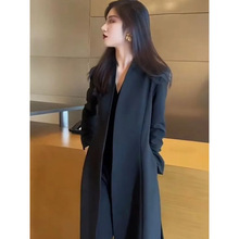 山力达迪女装年春秋季新款气质时尚色中长款长袖型风衣外套薄款