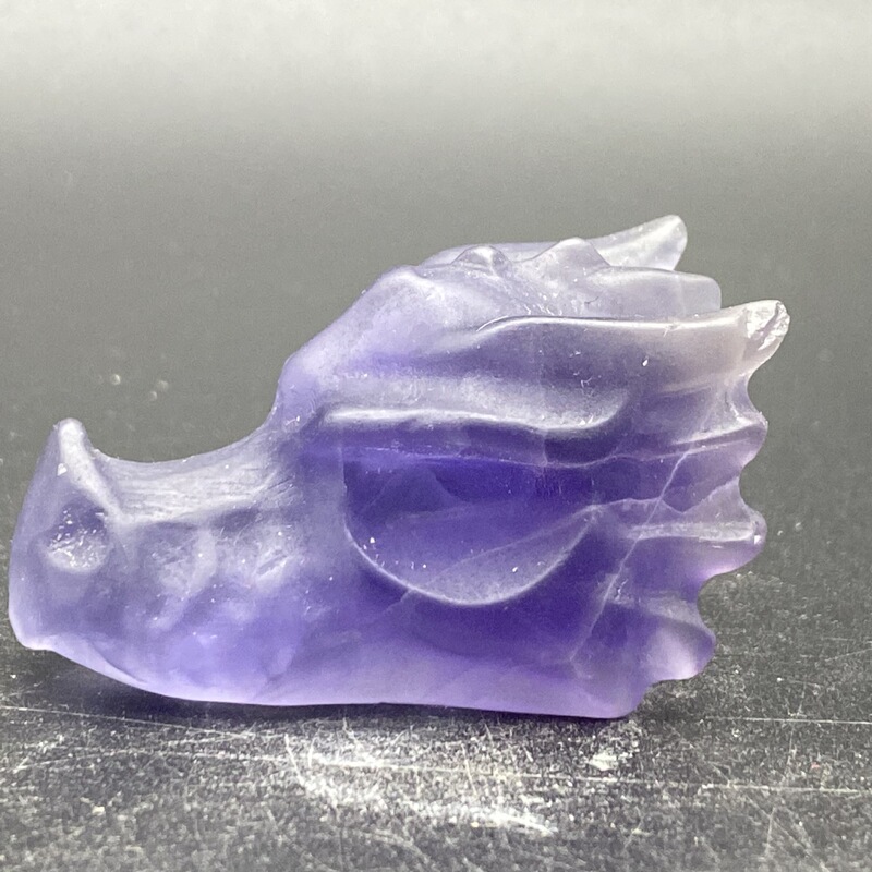 天然萤石狼头精品水晶手工雕刻件桌面摆件手工雕刻件装饰 图 6