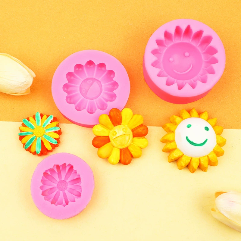 Colorful silicone mold solar-powered, diffuser, incense stone for auto, aromatherapy, sunflower, DIY