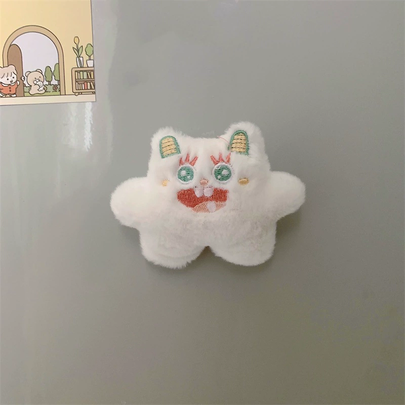 Плюшевая магнитная кукла, объемные украшения, милый креативный магнит на холодильник, в 3D-формате