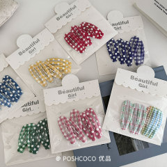 6個パック~女の子用の超甘い韓国風かわいいドットBBクリップ、ヘアクリップ、前髪クリップ、オイルドロップ、サイドの小さなクリップ