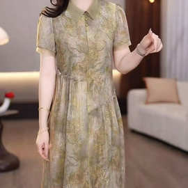 连衣裙2025新款女夏季十三行今年流行爆款气质妈妈高级感纱料裙子