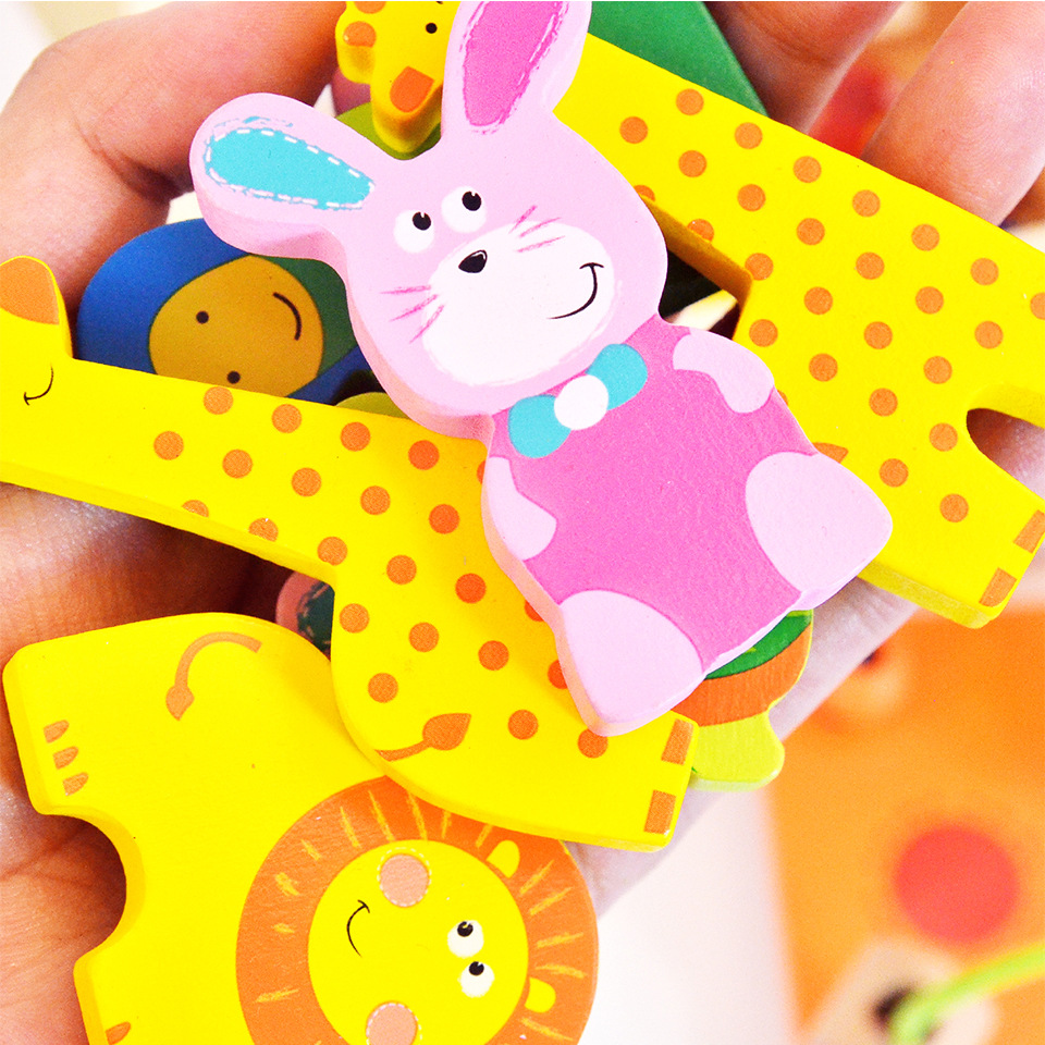 Niños de 1 a 3 años Educación temprana Rompecabezas Arca de Noé Juguetes de madera multifuncional para niños pequeños Juguetes de regalo navideños