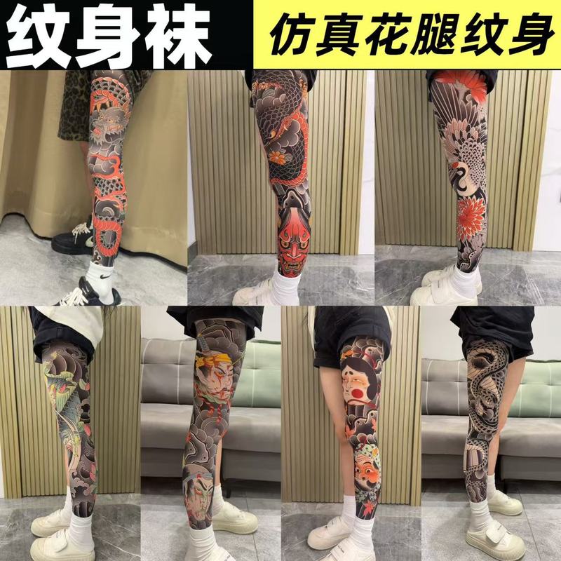 Tattoo stockings flower faded single barrel Japanese style men and women not easy to hook silk original designer Tattoo stockings flower faded single barrel Japanese style men and women not easy to hook silk original designer
