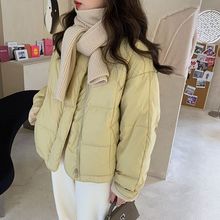 秋冬新款羽绒服女轻薄圆领韩版宽松时尚短款白鸭绒面包服外套