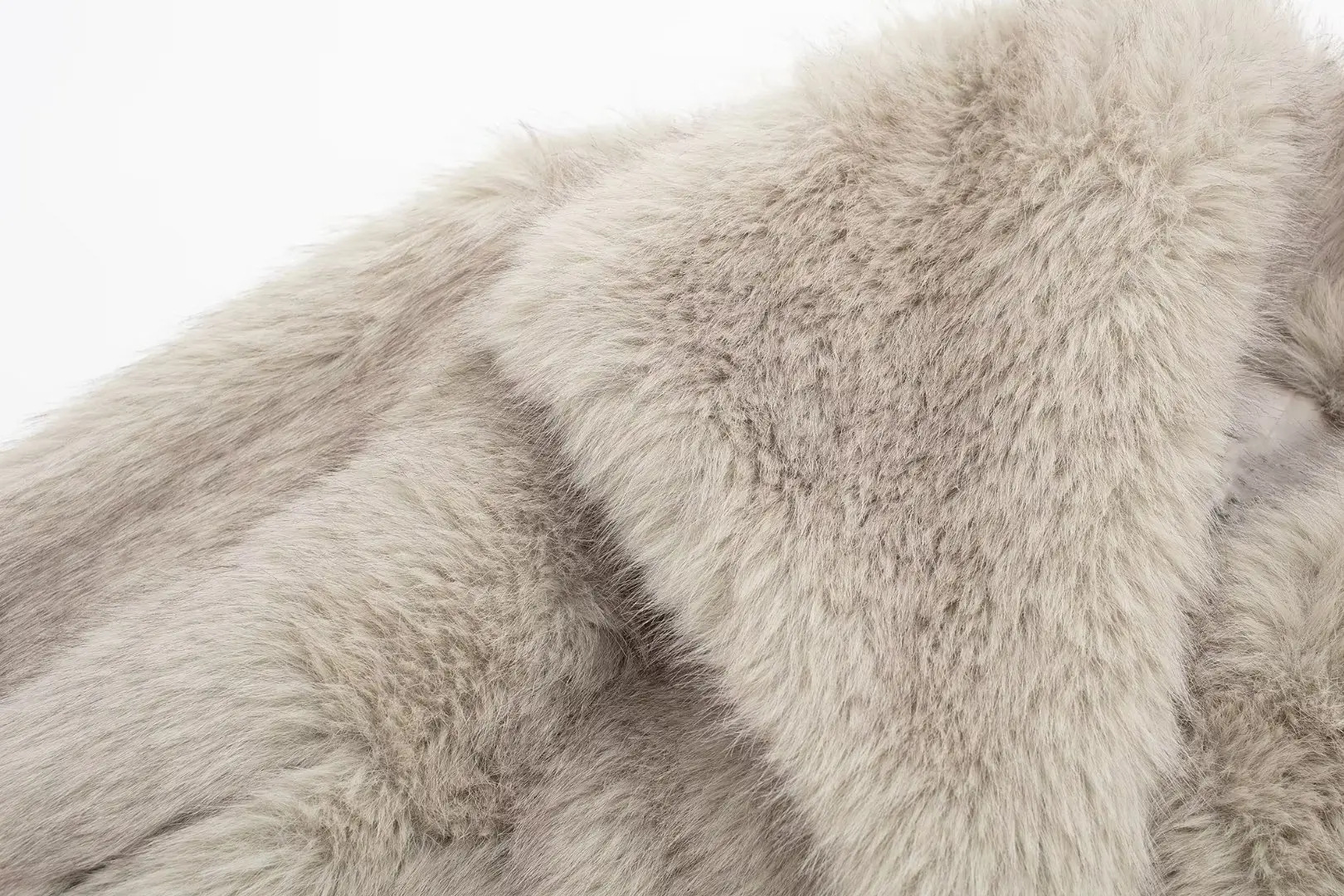Turndown Neckline Women's Streetwear Solid Color Coat Faux Fur Coat