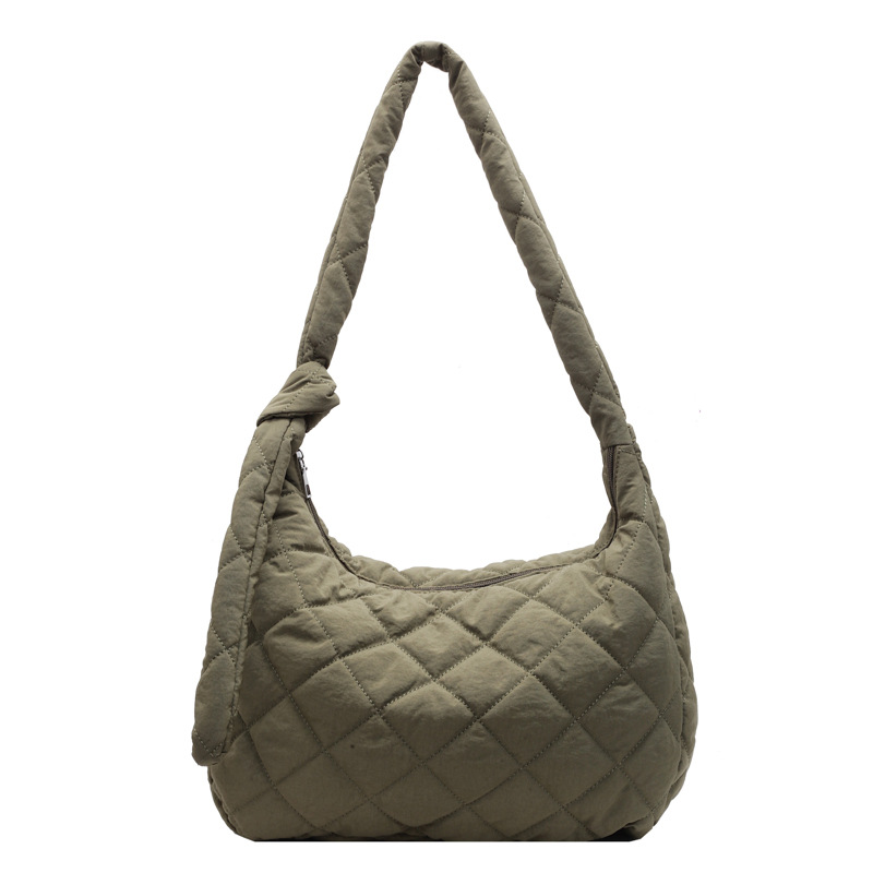 Nueva bolsa de mensajero de un solo hombro de nicho de Corea del Sur, bolsa de plumas, bolsa de lomo de gran capacidad, bolsa de tela suave ligera y resistente al agua