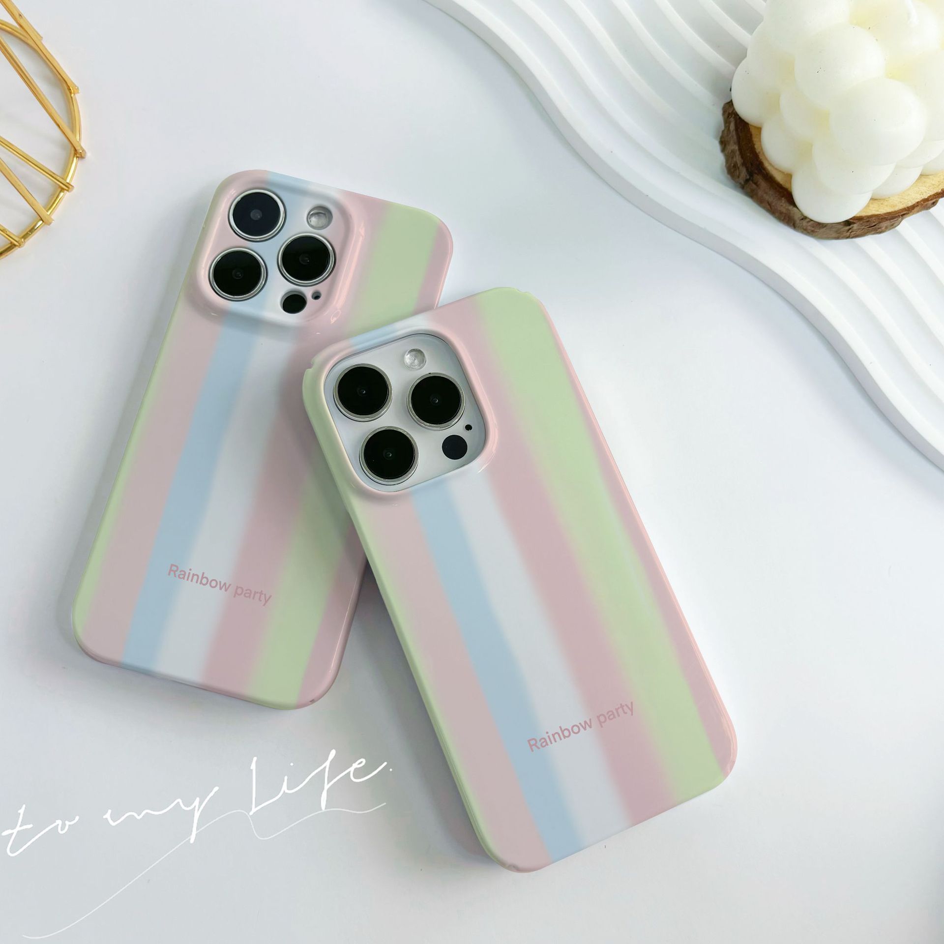 Rainbow Gradient Phone Case For Apple Iphone 15 14 13 12 Pro Max_voghion.com