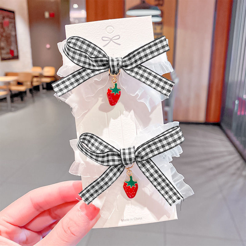 Niños encaje arco clip para el cabello niñas lindas dulces clip para el cabello princesa clip para el cabello mayorista