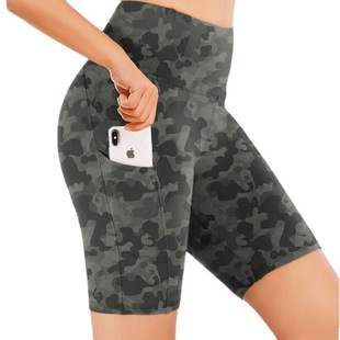 New Multicolor Leopard Side Bag High Waist Sports Yoga Running Fitness Yiwu Leggings Pants XY69