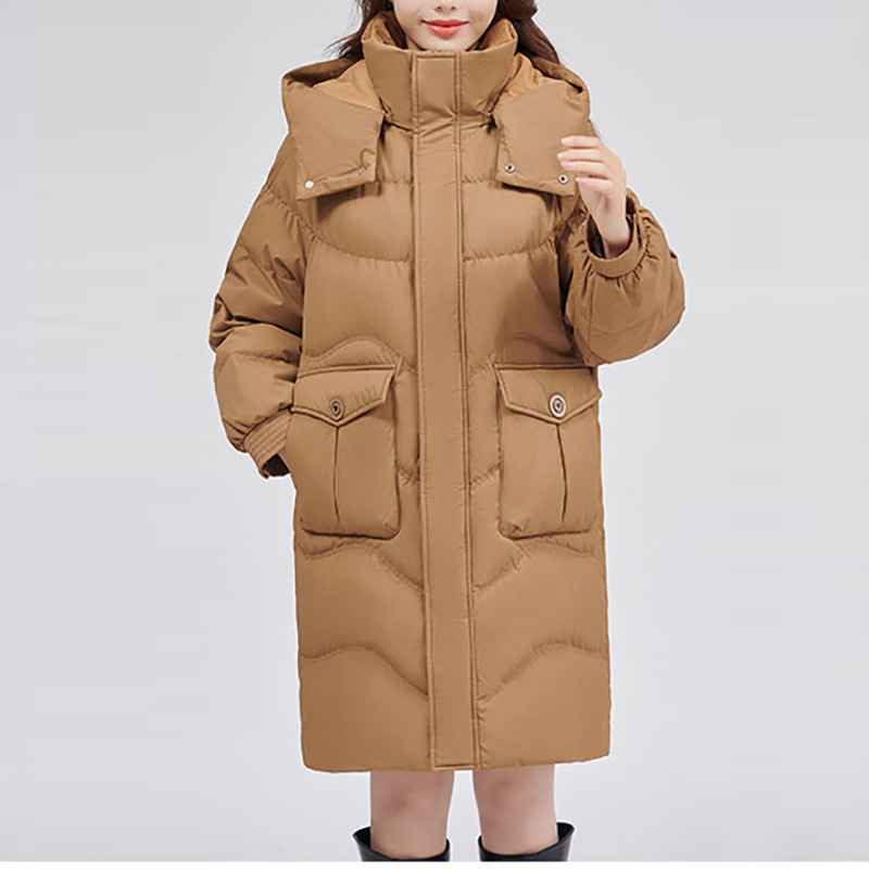 Long winter velvet down jacket