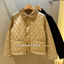 深圳南油高版本B家菱格灯芯绒翻领棉服女25冬季新款经典棉衣外套