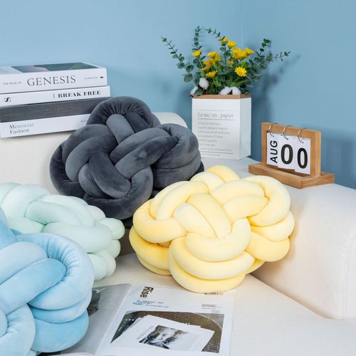 Amazon Cross-border Ins Knot Woven Throw Pillow Denmark Knot Chinese Knot Sofa Bed Balcony Decor Cushion