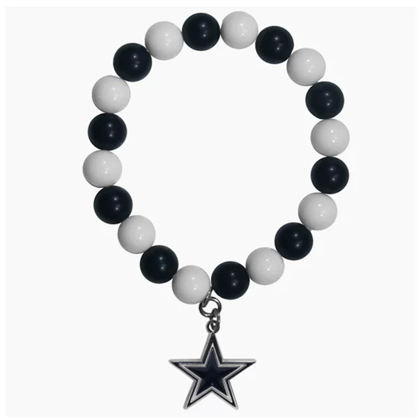 32 NFL football team handcrafted elastic beaded bracelets, available in assorted colors, unisex design, direct from the manufacturer, mixed batch available