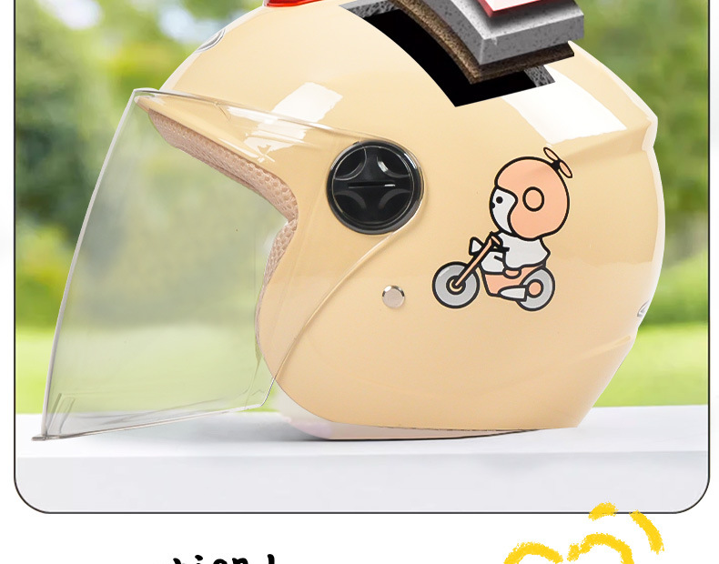 Ad Kidsren's Helmet Girls Boys Winter Warm Electric Motorcycle Kidsren Baby All Year Round 3C Certified Safety Helmet