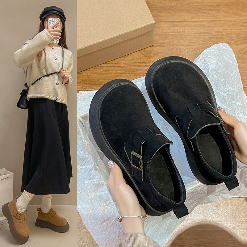 Women's Loafers 2025 New Spring and Autumn Slip-On Birkenstock Shoes with Wide-Leg Pants Height-Increasing Thick-Soled Shoes Women's Loafers 2025 New Spring and Autumn Slip-On Birkenstock Shoes with Wide-Leg Pants Height-Increasing Thick-Soled Shoes