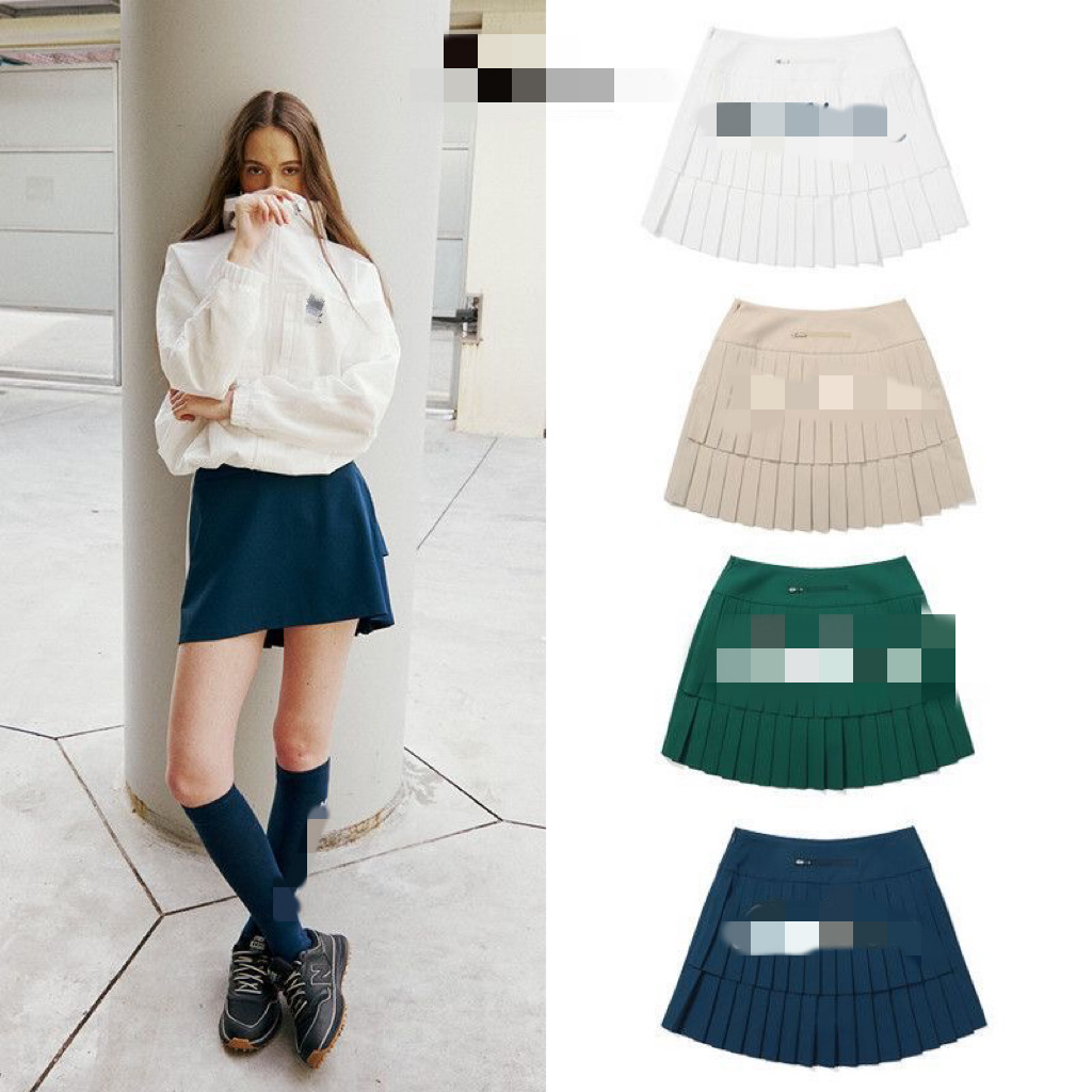 Korean 25 Golf Women's Clothing Golf Skirt Anti-Exposure Short Skirt Sports Quick-Drying Irregular A-Line Fashion Pleated Skirt