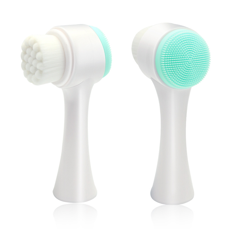 Cepillo de lavado de cara de silicona de doble cara suave piel hogar instrumento de limpieza manual limpieza profunda removedor de maquillaje masaje herramienta de belleza cepillo