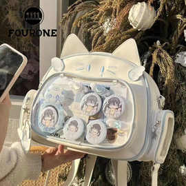 巴拉巴柆ins日系潮千禧辣妹痛包百搭机械猫猫小背包新款时尚包包