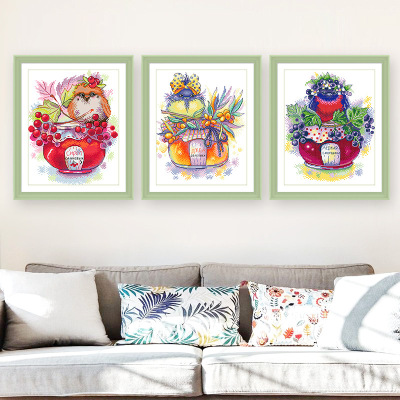 春天十字绣2021新款线绣小幅水果小鸟餐厅卧室小件清新手工自己绣|ms