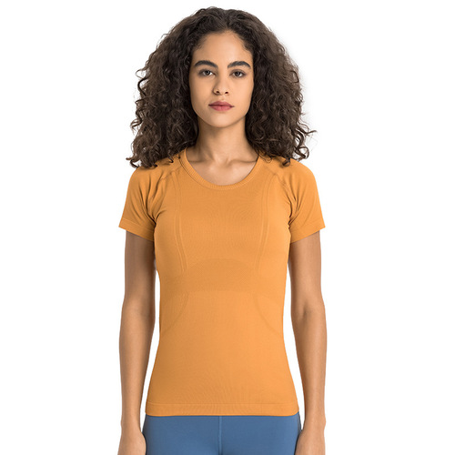 Merillat Merillat  new seamless running slim breathable yoga short-sleeved round neck sports T-shirt