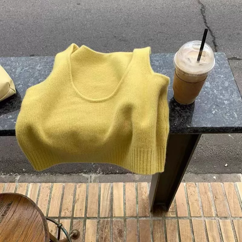 Новый стиль жилет без рукавов трикотажный жилет свитер весна и осень