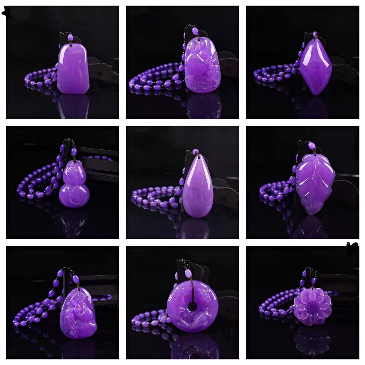 蜜蜡毛衣链项链时尚配饰女长款百搭二代合成紫罗兰吊坠衣服挂件坠