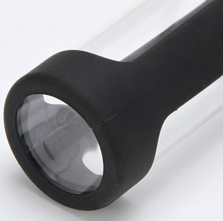 Venta caliente transfronteriza cubierta de silicona cubierta de madera vidrio botella de vidrio de una sola capa al aire libre con cuerda anti-scald publicidad Copa LOGO