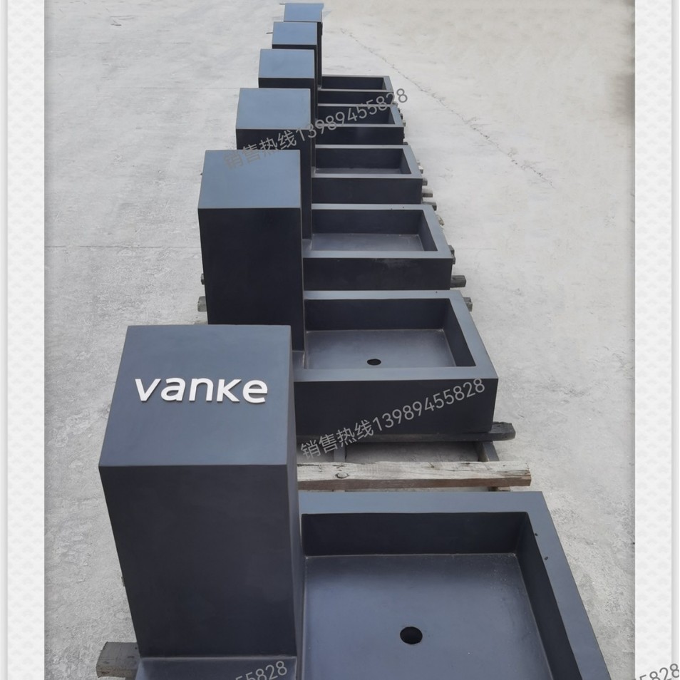 预制构件成品PC垃圾收集点1拖+3桶仿芝麻黑