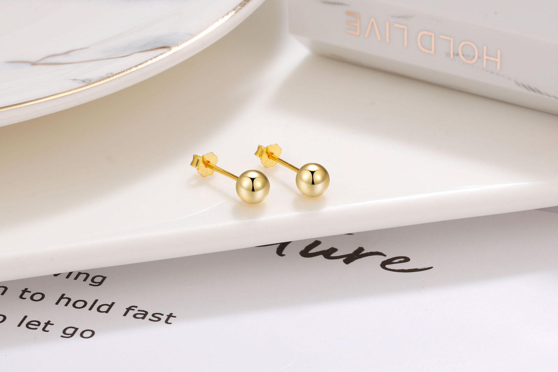 1 Pair 925 Sterling Silver Oval Ear Studs display picture 3