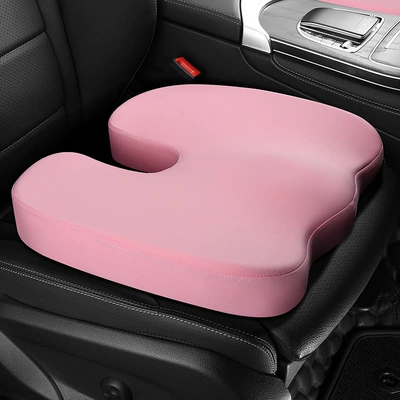 2023 new air layer memory cotton hip cushion car seat cushion four seasons universal seat cushion car chair cushion home (Four Seasons Pad) - coral-pink-3