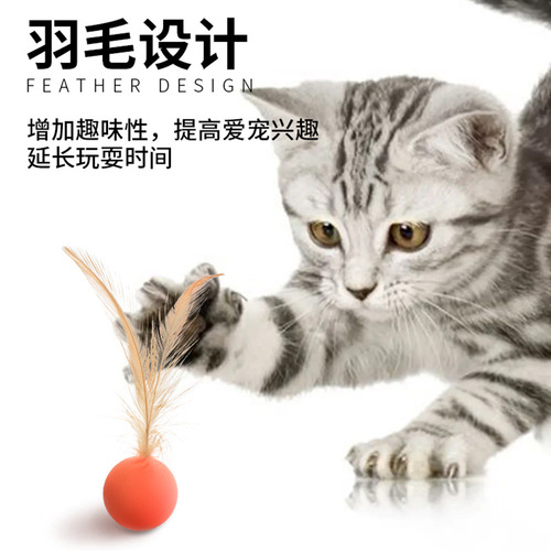 Cross-border new product: Elastic Cat Toy Ball, Interactive Bouncing Ball for Entertaining Cats, High-Bounce Pet Toy for Dogs to Relieve Boredom